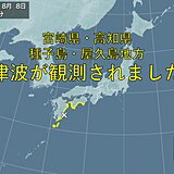 宮崎県・高知県・鹿児島県で津波観測　海岸には近づかないように