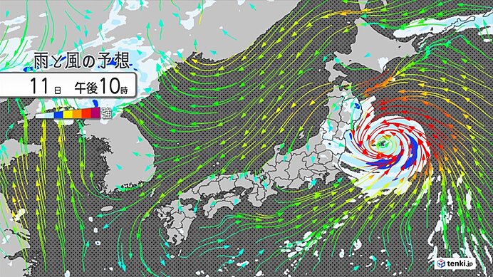 台風5号　暴風域を伴い東北に接近