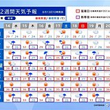 台風7号が北上　16日～17日は東・北日本で大荒れか　厳しい残暑続く　2週間天気