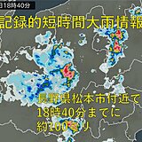 長野県松本市付近で1時間に約100ミリ「記録的短時間大雨情報」発表