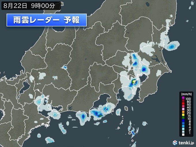 関東　午前中から雨雲発達