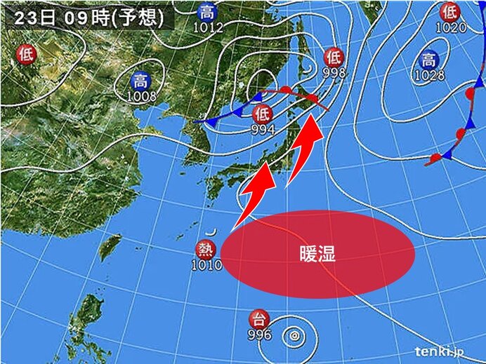 明日23日(金)　北海道は大雨　東北～九州はゲリラ豪雨のおそれも