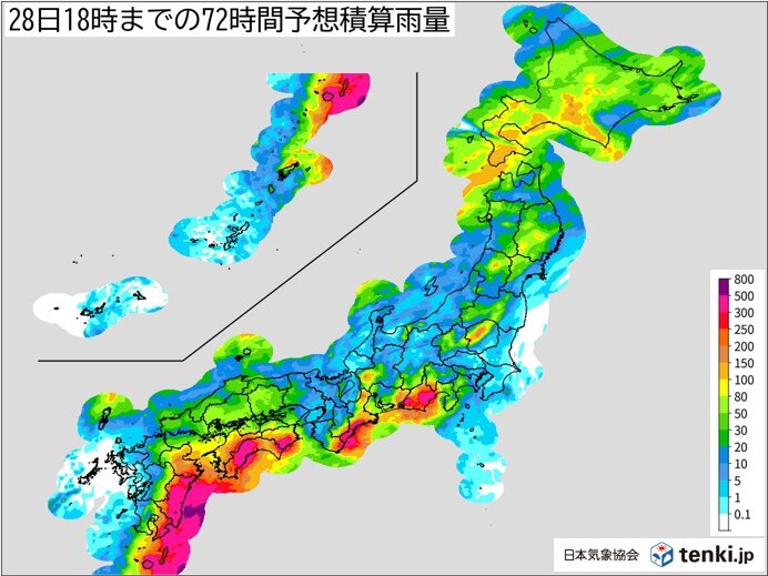 台風接近前から大雨　台風本体が近づくと記録的な大雨のおそれ