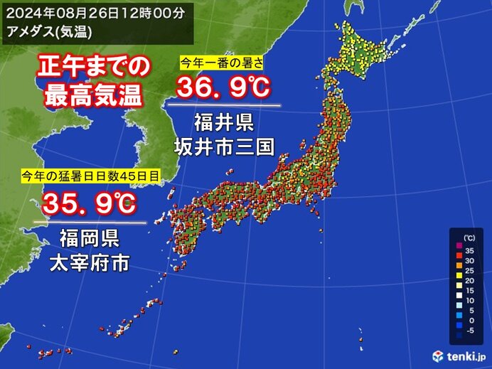 続く猛暑　熱中症に警戒　太宰府は今年45日目の猛暑日　年間猛暑日日数国内歴代2位