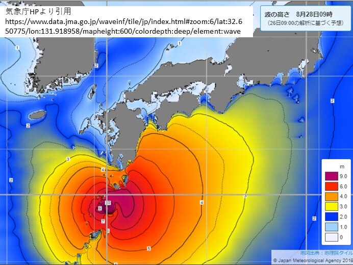 高波や高潮にも注意・警戒を