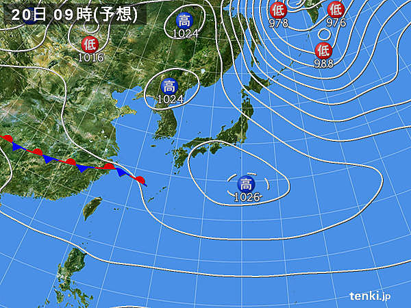 あすの天気　西から天気下り坂