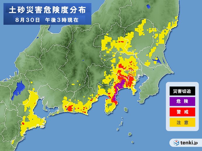 土砂災害の危険度高まる　河川の増水も