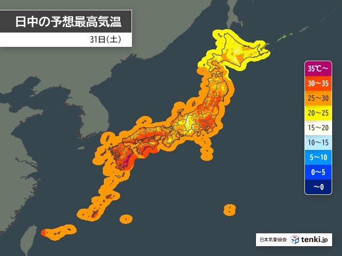 西日本では 昨日を大きく上回る気温 宮崎・鹿児島では猛暑日に