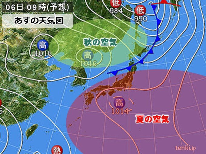 夏と秋がせめぎ合い　北日本は秋の気配　東・西日本は厳しい残暑続く