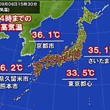 今日も厳暑　熊本や京都で体温並み　さいたまは13日ぶりの猛暑日　明日も残暑続く