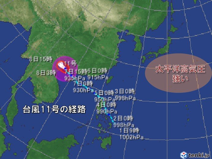 今シーズン最強の台風11号と厳暑の関係　残暑まだ続く　熱帯擾乱発生しやすい状況も