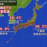 今日　関東以西は厳しい残暑　9月としては記録的な暑さも　明日も残暑続く