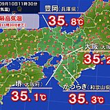 関西　今日10日も猛暑日地点続出　大阪市は午前中で猛暑日に