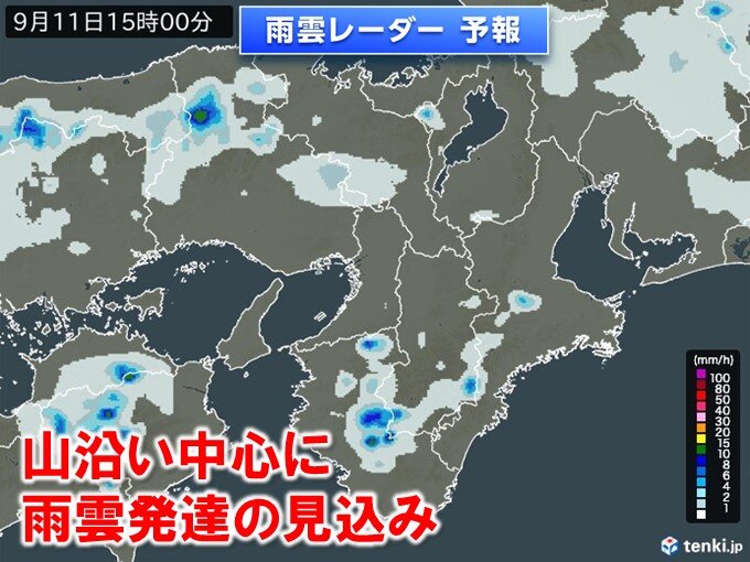 関西　今日11日も帰宅時間帯に雨雲発達　天気急変に注意　季節外れの暑さも継続