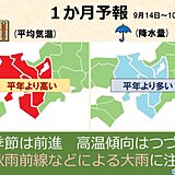 関西　猛暑の終わり見える　9月下旬から秋らしい日も　大雨に注意　1か月予報