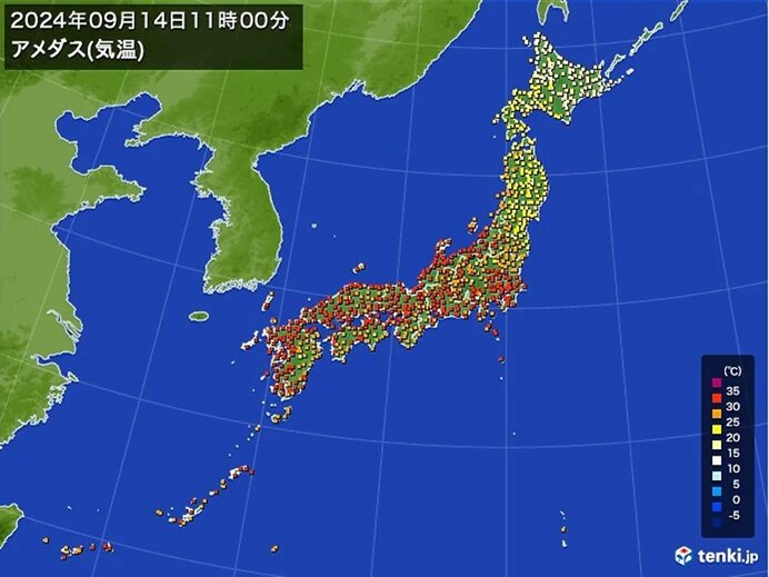 午前中から35℃超