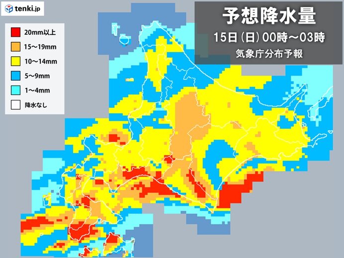 雷を伴った激しい雨の恐れ　就寝時は雨音がうるさいかも…