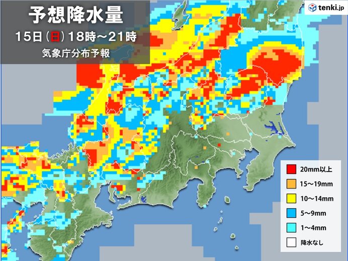 午後の関東は北部を中心に滝のような雨の恐れ　天気の急変に注意