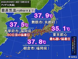 暑さ寒さも彼岸まで　猛暑日・熱帯夜にようやく終止符か　3連休頃からは暑さ落ち着く