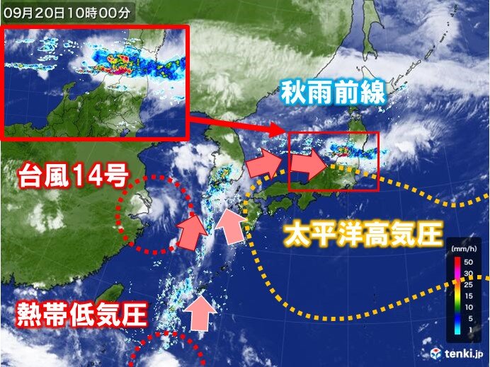 秋雨前線活発化で新潟は大雨　富山は過去最も遅い猛暑日に