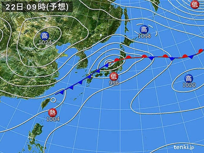 秋雨前線が停滞