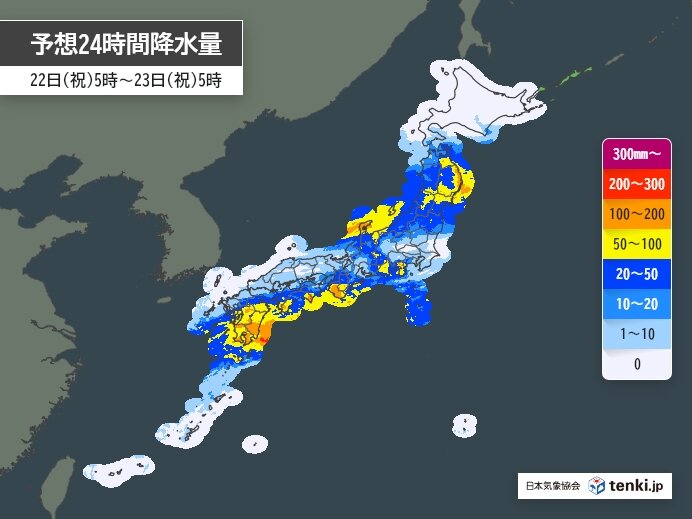 今日22日は全国的に大雨に　石川県は午前中に再び雨強まる　災害に厳重警戒を