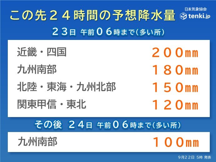 九州から東北　大雨に警戒