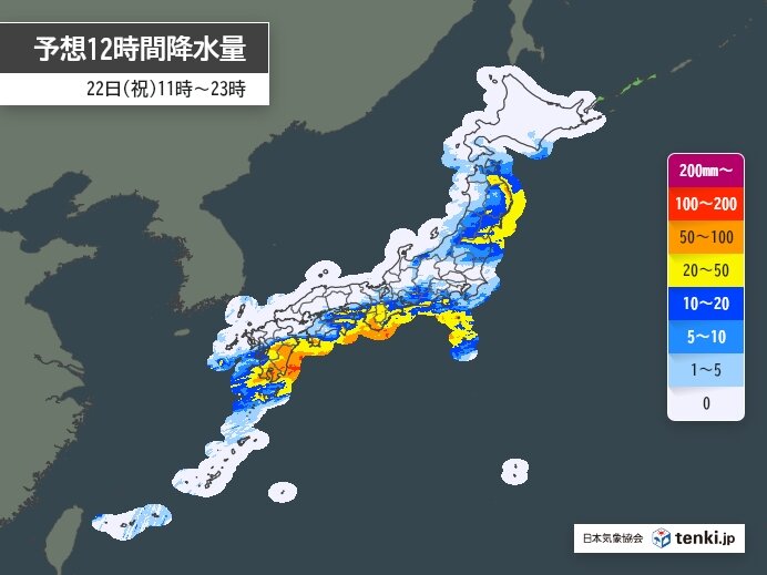 強雨エリアは東北へ　関東～九州も所々で激しい雨　能登は雨ピーク過ぎるも警戒続けて