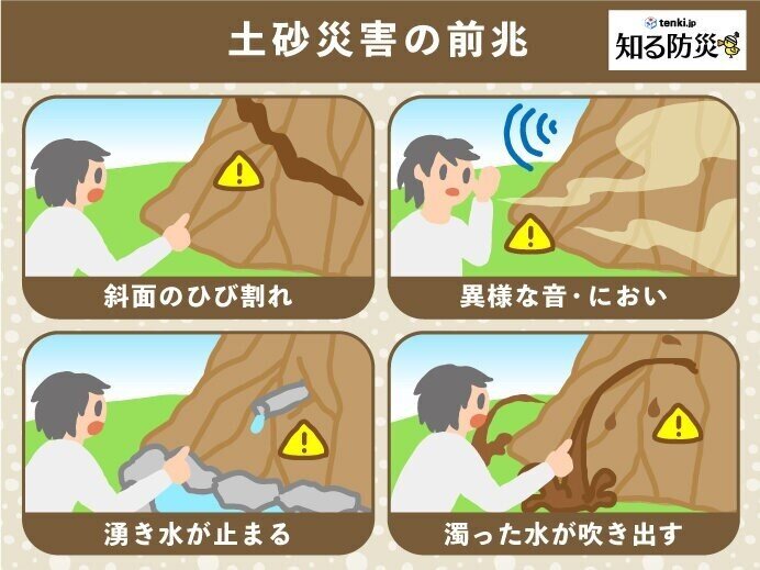 土砂災害の主な前兆現象は