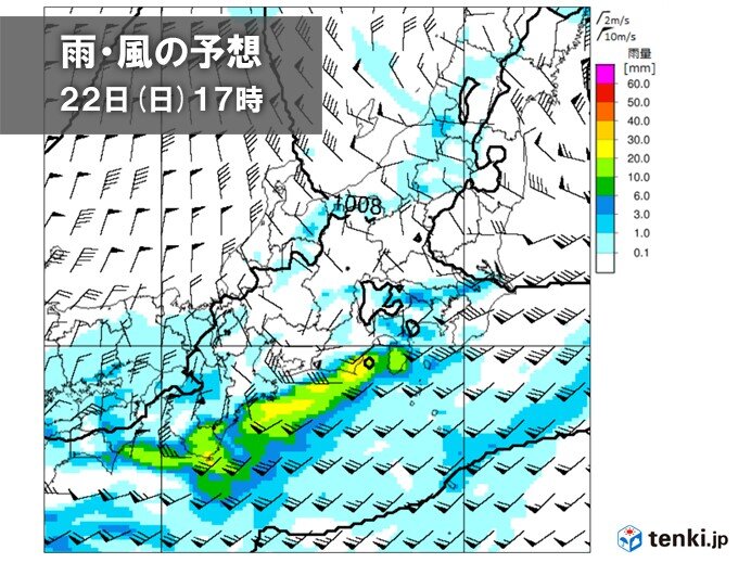 風のピークは昼過ぎ　沿岸部は夜まで強風・高波注意