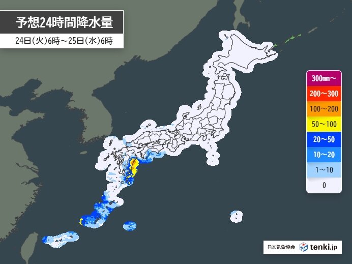 九州南部や四国　局地的に激しい雨