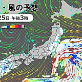 今日25日　関東・東北太平洋側は沿岸部中心に雨　九州は激しい雨や雷雨に注意