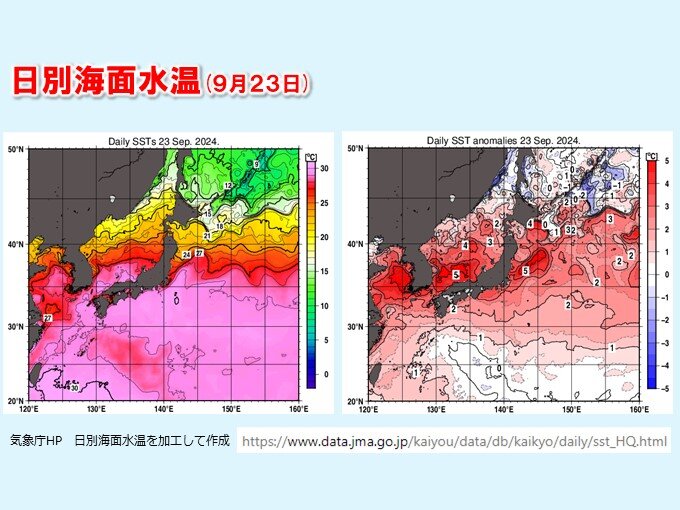 海面水温は真夏並み　まだ台風シーズン続く