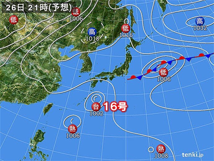 日中は広く晴天　北海道は昼頃から雨