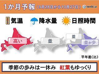 北海道　秋の紅葉はゆっくり　来春の花粉は例年より多い