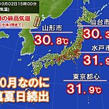 10月なのに30℃超え続出　来週中頃はようやく残暑おさまる　服装の目安は