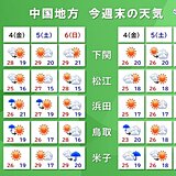 中国地方　今日(4日)は天気が持ち直し日差しが戻る　5日と6日は暑さ復活