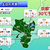 関西　土日はお出かけチャンスあり　日曜日は暑さ戻る　京都は30℃予想