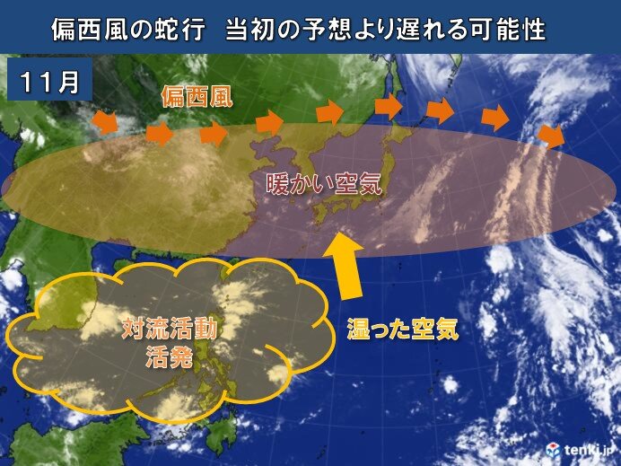 冬の訪れが当初の予想より遅れる可能性　11月も高温傾向か　師走は冬らしく