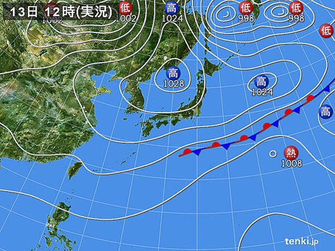 今日13日　カラッと秋晴れ　この秋一番低い湿度