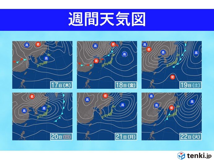 この先　短い周期で天気変化