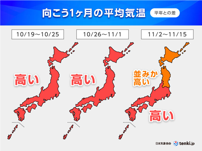 異例の高温続く中、11月に突入か　秋のさわやかな空気はいずこへ…1か月予報