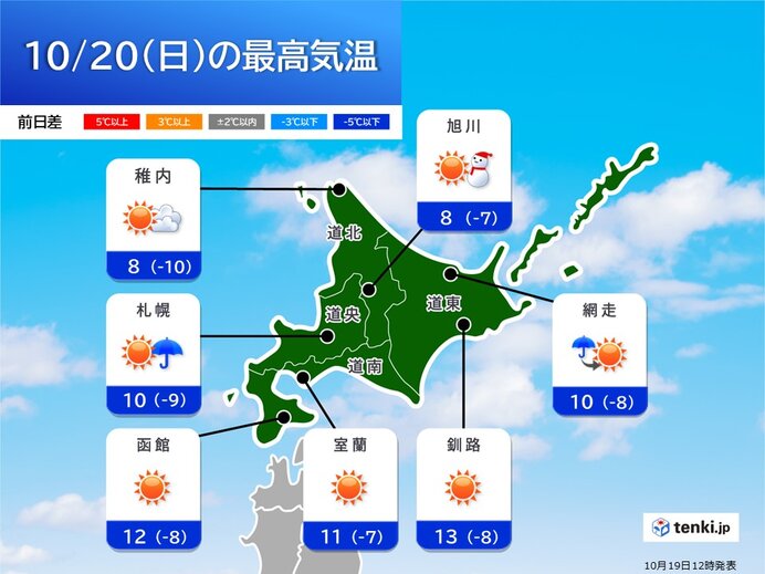 明日20日は日中でも一桁!?　寒さにも注意