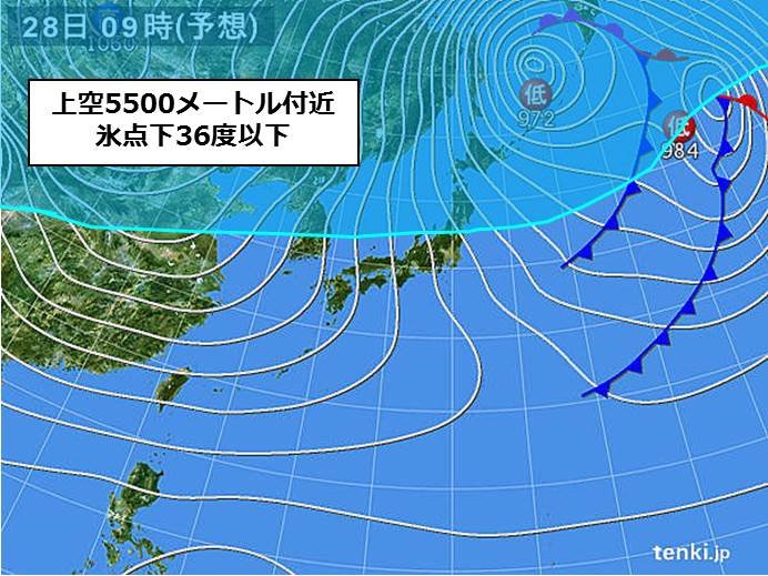 28日　強い寒気流れ込む