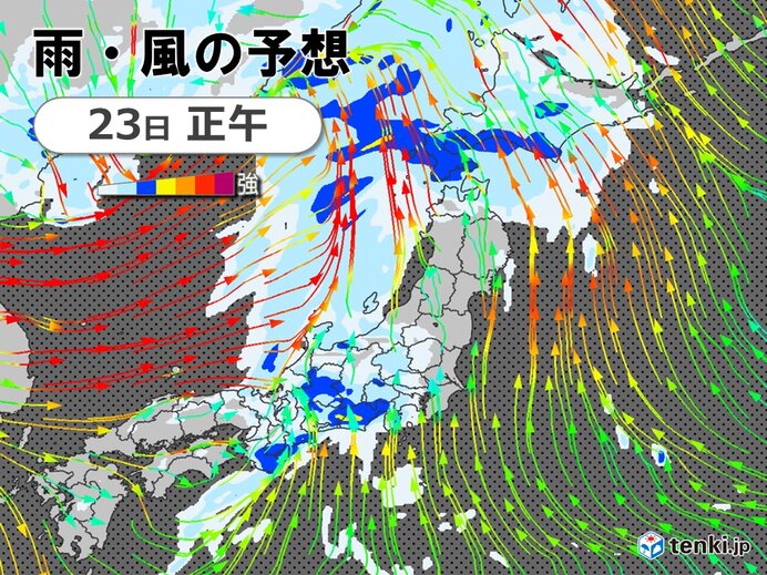 23日　九州～北海道で雷雨や非常に激しい雨　北海道は風も強まる　南風でムシムシ