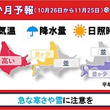 次の雪は11月6日頃か　急な寒さに注意を　北海道の1カ月予報