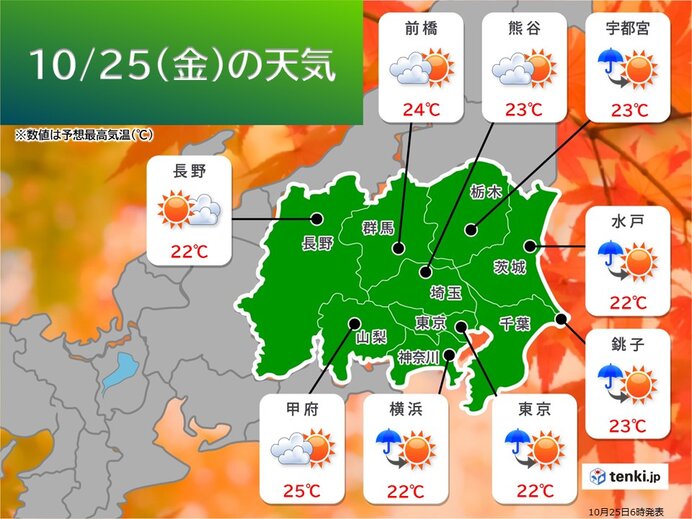 関東　今日25日の午後は日差しあり　天気は短い周期で変化　来週前半は本降りの雨も