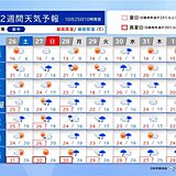 台風21号は30日頃沖縄方面へ　その後の動向にも注意　2週間天気