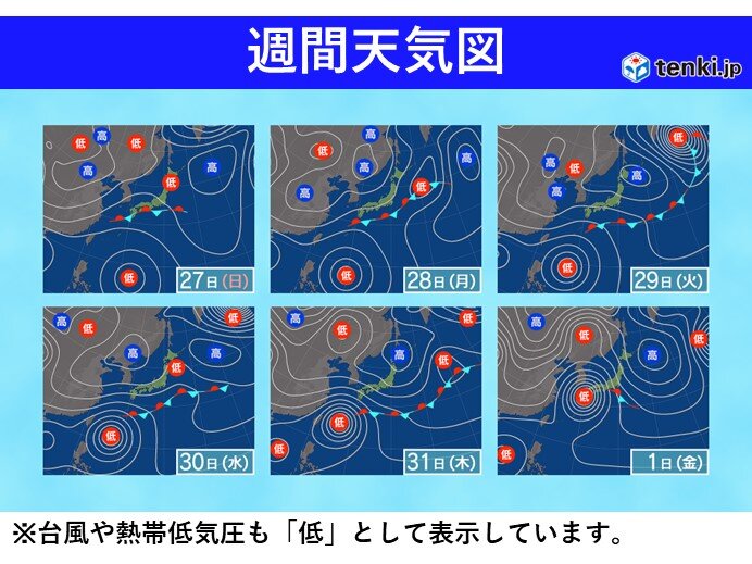 来週にかけて前線停滞　雨脚が強まる可能性も　台風21号の動向注意　東海の週間天気