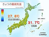 10月下旬でも西日本・東日本で「夏日」続出　週末も季節外れの高温に